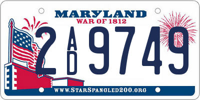 MD license plate 2AD9749