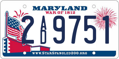 MD license plate 2AD9751