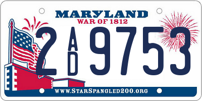 MD license plate 2AD9753