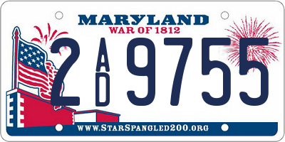 MD license plate 2AD9755