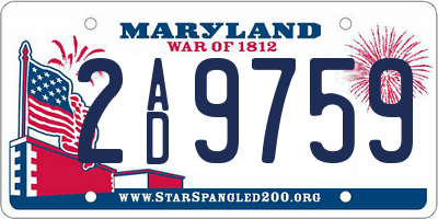 MD license plate 2AD9759