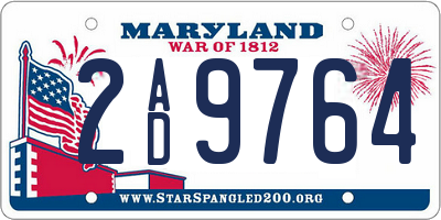 MD license plate 2AD9764
