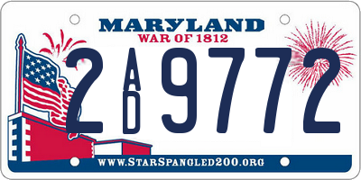 MD license plate 2AD9772