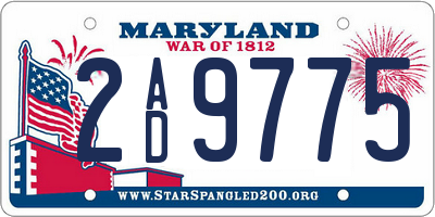 MD license plate 2AD9775