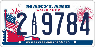 MD license plate 2AD9784