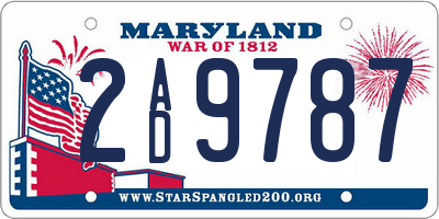 MD license plate 2AD9787