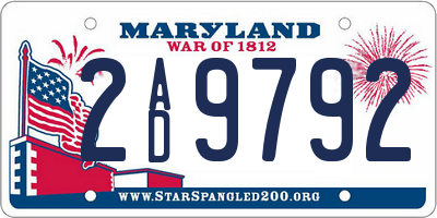 MD license plate 2AD9792