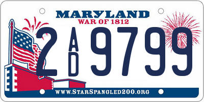 MD license plate 2AD9799