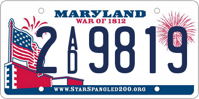 MD license plate 2AD9819