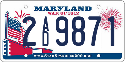 MD license plate 2AD9871
