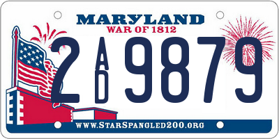 MD license plate 2AD9879
