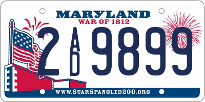 MD license plate 2AD9899