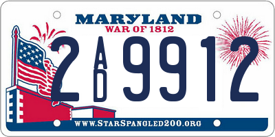MD license plate 2AD9912