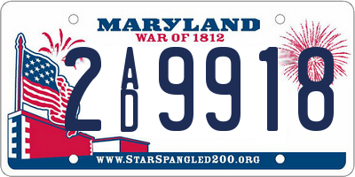 MD license plate 2AD9918