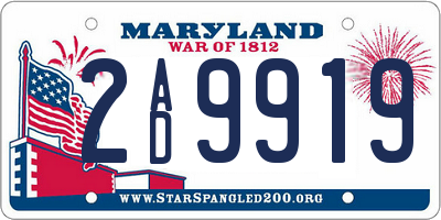 MD license plate 2AD9919