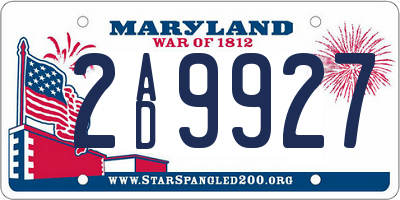 MD license plate 2AD9927