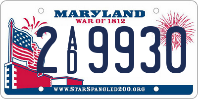 MD license plate 2AD9930