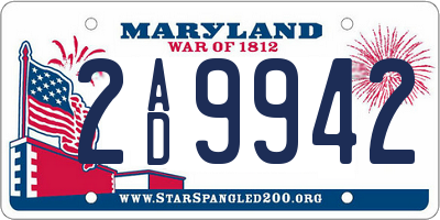 MD license plate 2AD9942