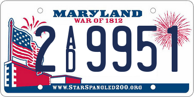MD license plate 2AD9951