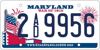 MD license plate 2AD9956