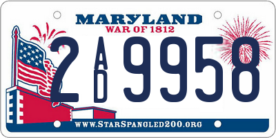 MD license plate 2AD9958