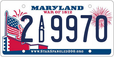 MD license plate 2AD9970