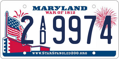 MD license plate 2AD9974