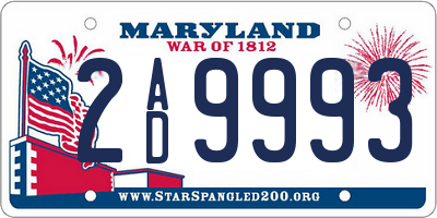 MD license plate 2AD9993