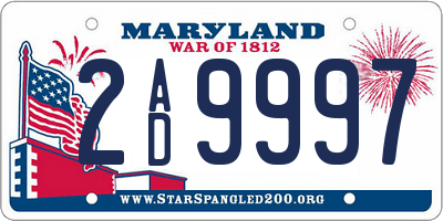MD license plate 2AD9997