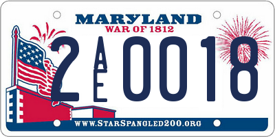 MD license plate 2AE0018