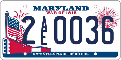 MD license plate 2AE0036