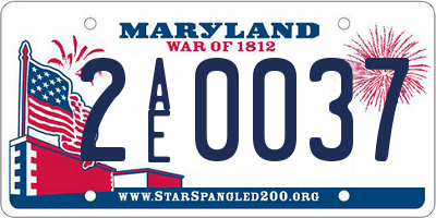 MD license plate 2AE0037
