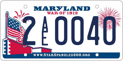 MD license plate 2AE0040