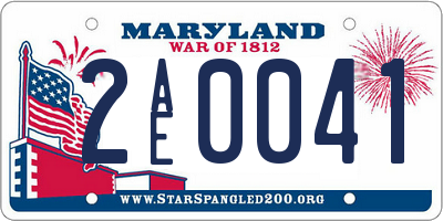 MD license plate 2AE0041