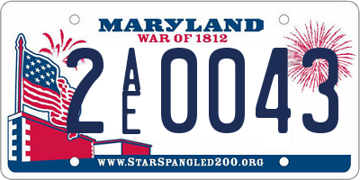 MD license plate 2AE0043