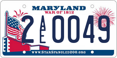 MD license plate 2AE0049