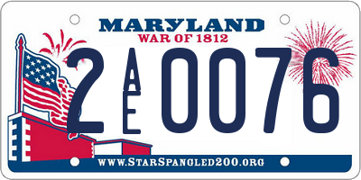 MD license plate 2AE0076
