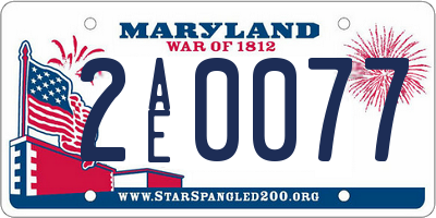 MD license plate 2AE0077