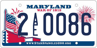 MD license plate 2AE0086