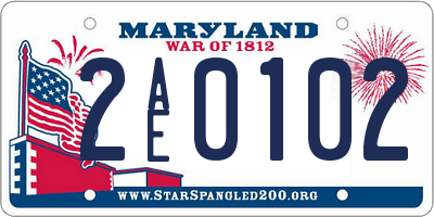 MD license plate 2AE0102