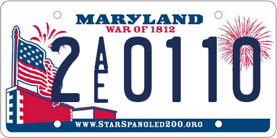 MD license plate 2AE0110