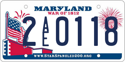 MD license plate 2AE0118