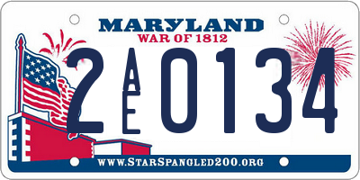 MD license plate 2AE0134