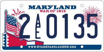 MD license plate 2AE0135