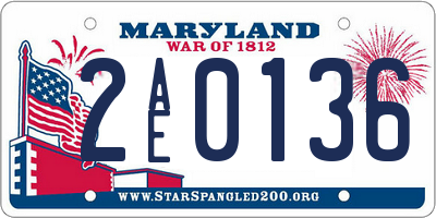 MD license plate 2AE0136