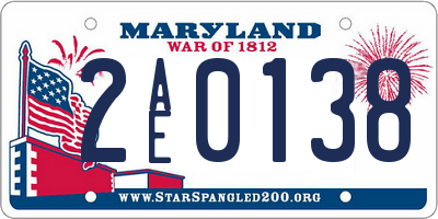 MD license plate 2AE0138