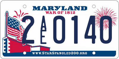 MD license plate 2AE0140