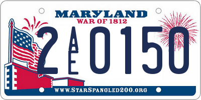 MD license plate 2AE0150