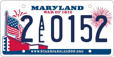 MD license plate 2AE0152