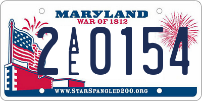 MD license plate 2AE0154